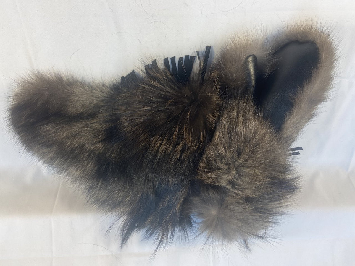 Black Wolf Fur Mitts Canadian Expedition Mitts Canada Fur Company