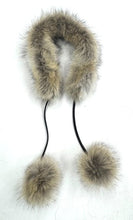 Load image into Gallery viewer, Thin Line Coyote Scarf with Pompoms