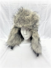 Load image into Gallery viewer, Aviator Fur Hats - Gray Wolf