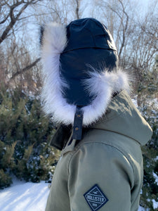 Aviator Fur Hats - Gray Wolf