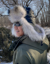 Load image into Gallery viewer, Aviator Fur Hats - Gray Wolf