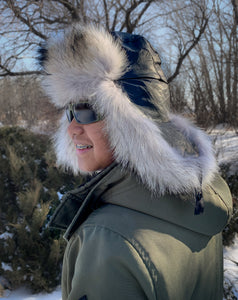 Aviator Fur Hats - Gray Wolf