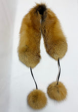 Load image into Gallery viewer, Red Fox Scarf with Pompoms