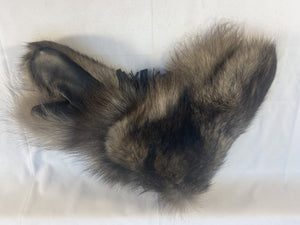 Black Wolf Fur Mitts - Canadian Expedition Mitts